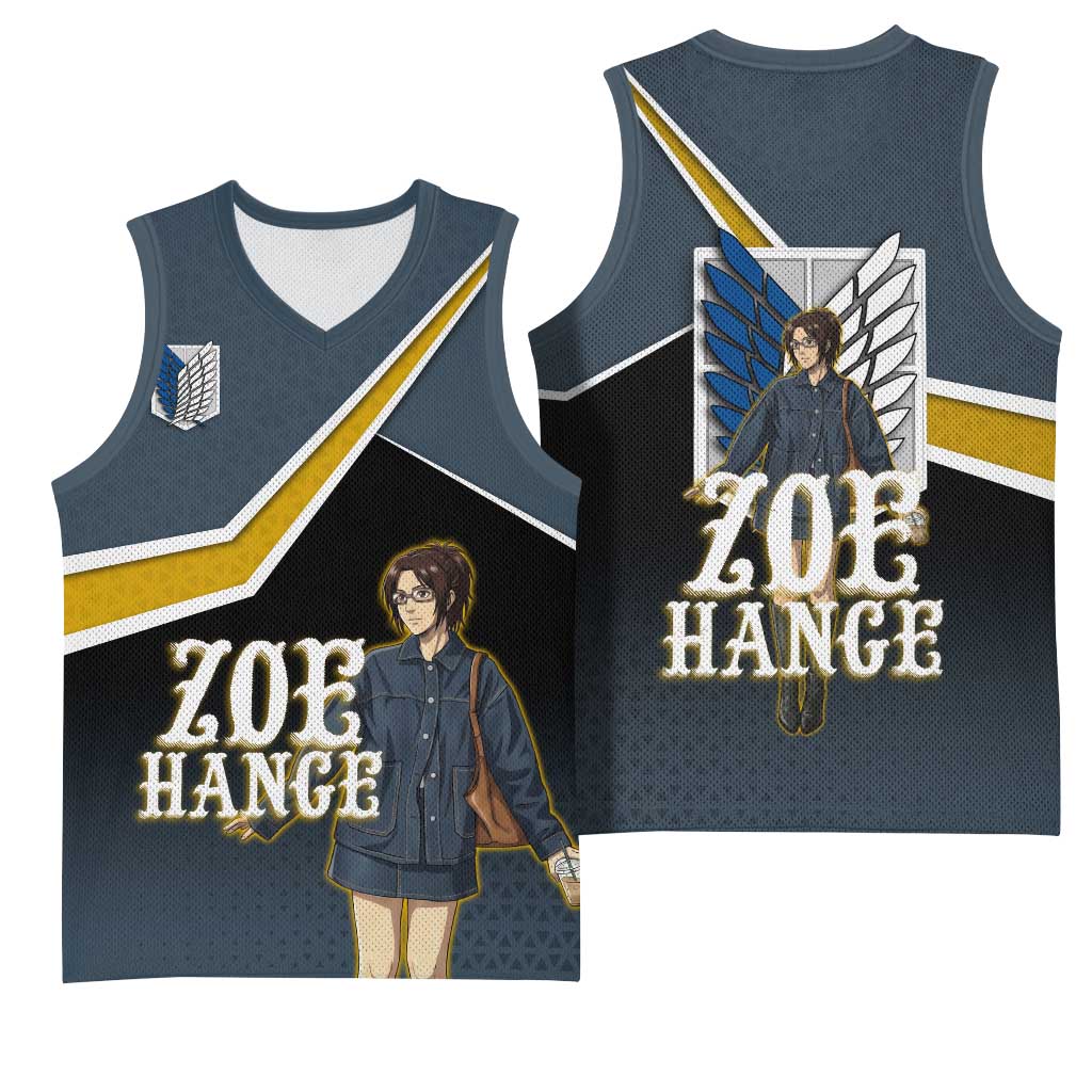 Zoe Hange Attack on Titan Basketball Jersey Anime Urban Chic Illustration