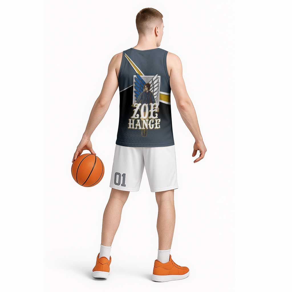 Zoe Hange Attack on Titan Basketball Jersey Anime Urban Chic Illustration