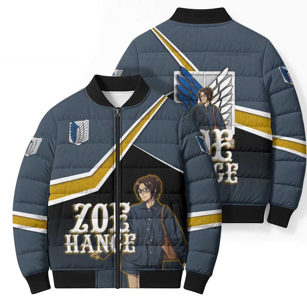 Zoe Hange Attack on Titan Bomber Puffer Jacket Anime Urban Chic Illustration