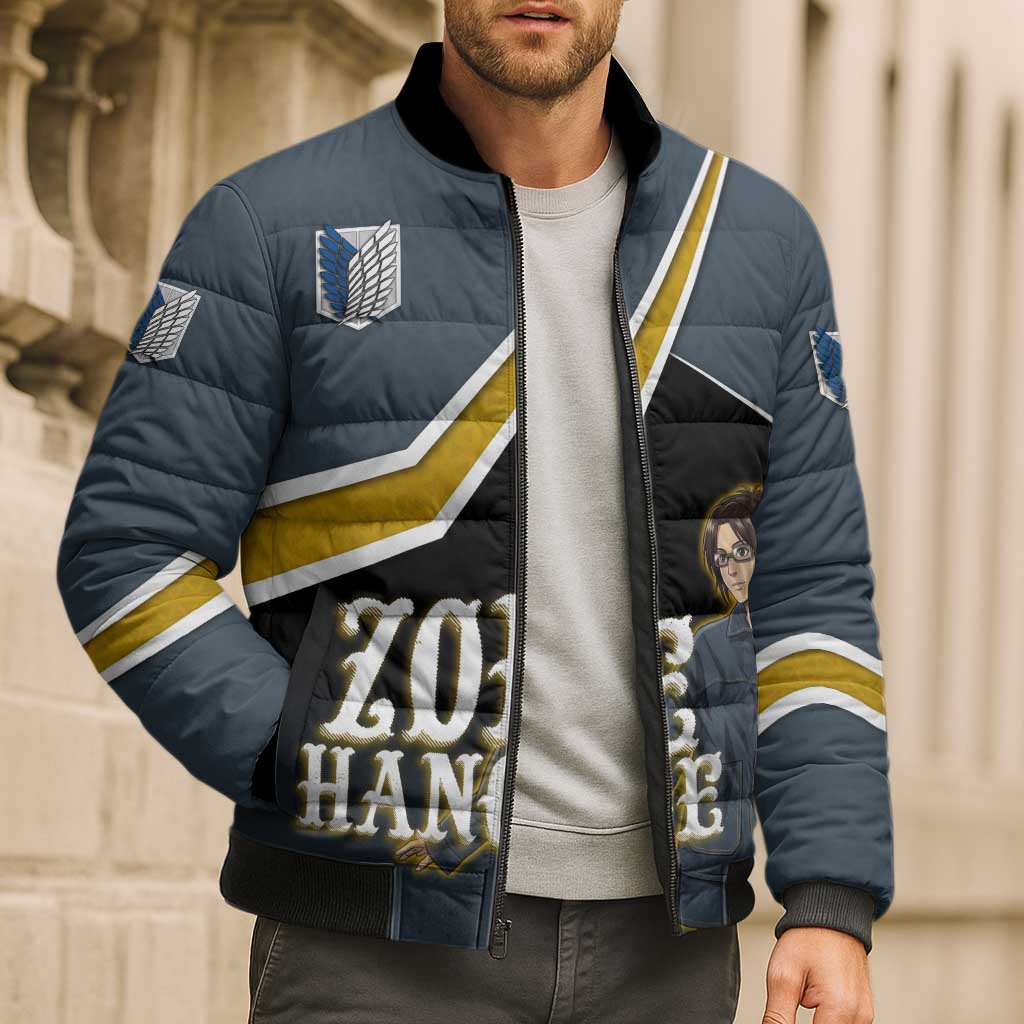 Zoe Hange Attack on Titan Bomber Puffer Jacket Anime Urban Chic Illustration