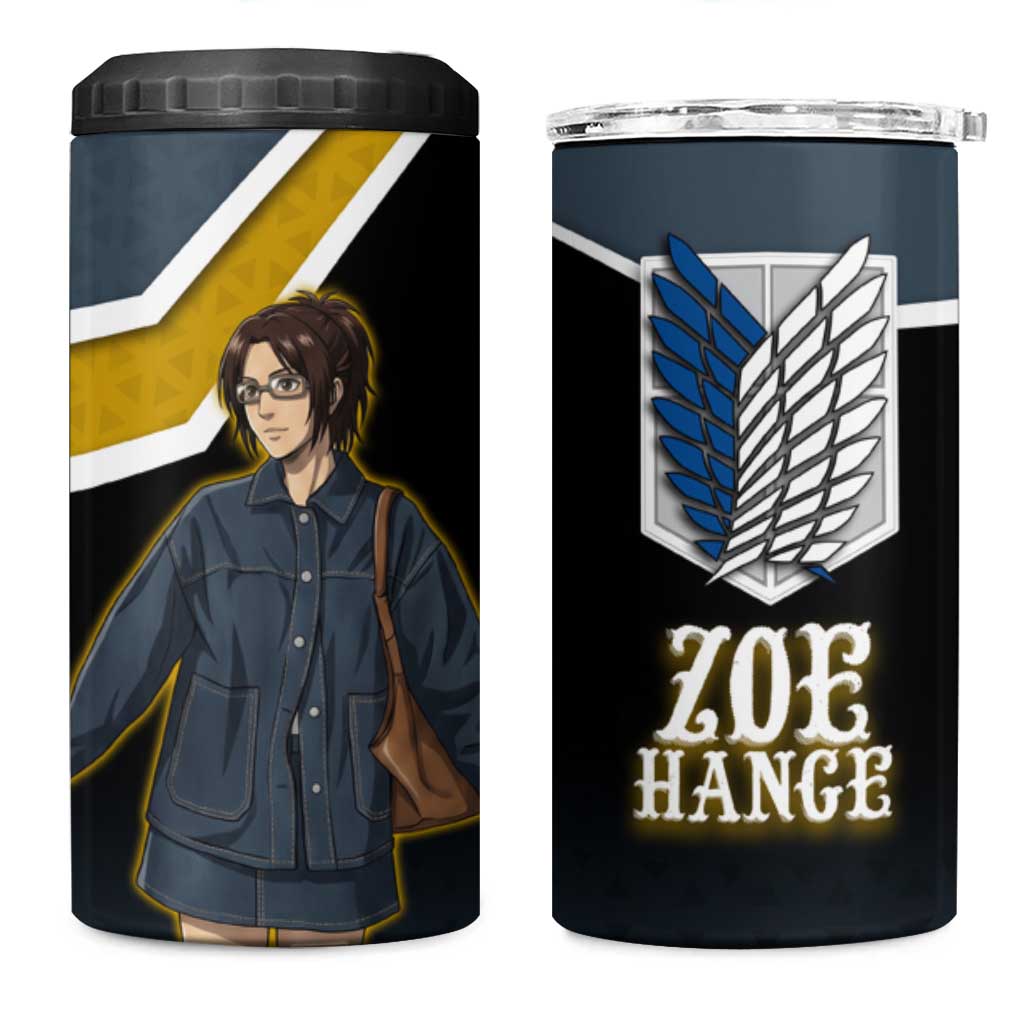 Zoe Hange Attack on Titan 4 in 1 Can Cooler Tumbler Anime Urban Chic Illustration