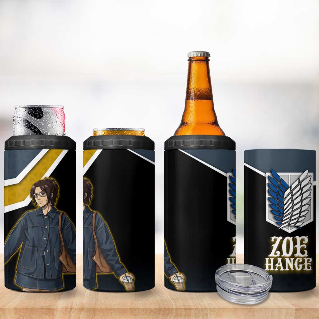 Zoe Hange Attack on Titan 4 in 1 Can Cooler Tumbler Anime Urban Chic Illustration