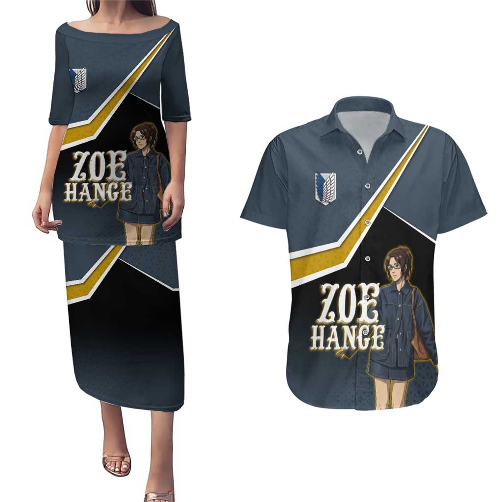 Zoe Hange Attack on Titan Couples Matching Puletasi and Hawaiian Shirt Anime Urban Chic Illustration