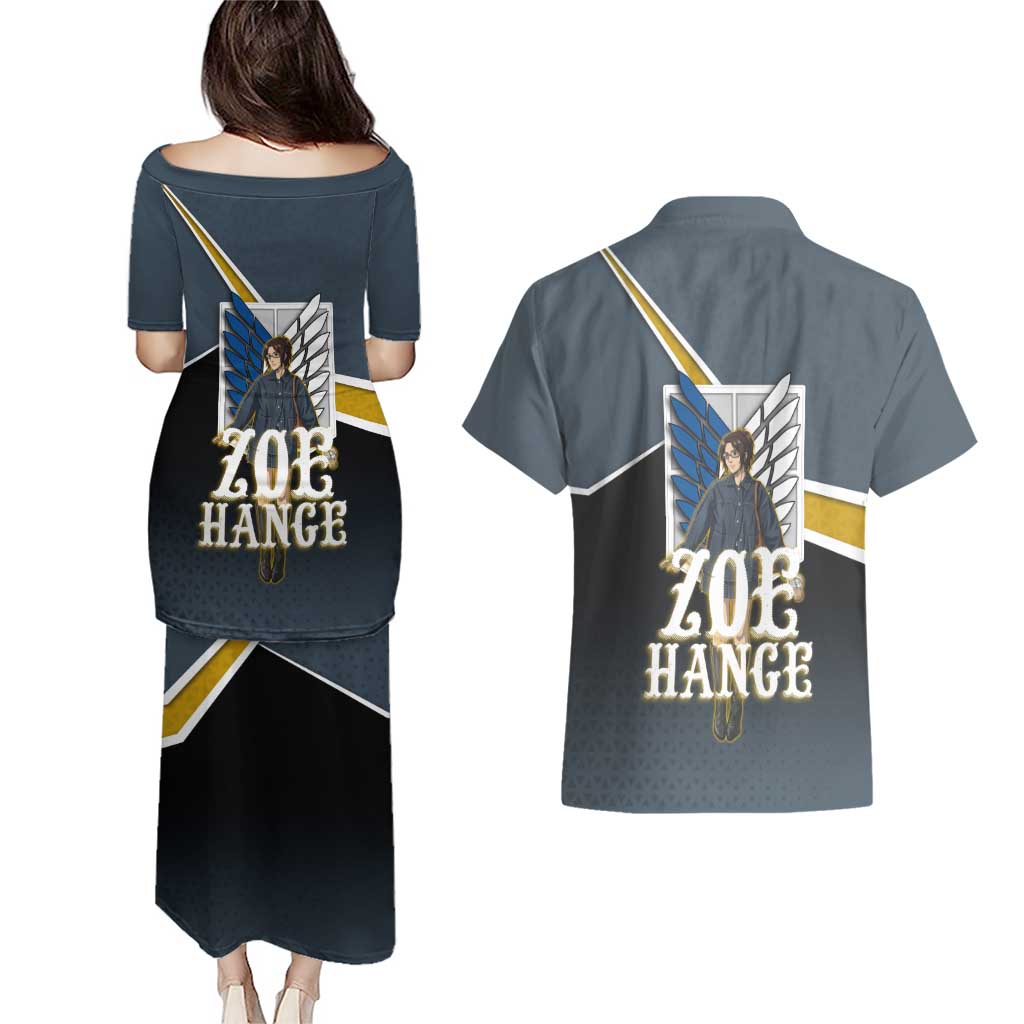 Zoe Hange Attack on Titan Couples Matching Puletasi and Hawaiian Shirt Anime Urban Chic Illustration
