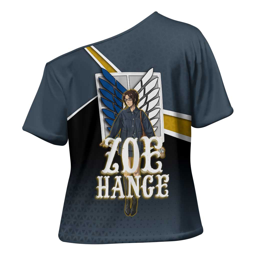 Zoe Hange Attack on Titan Cross Shoulder Shirt Anime Urban Chic Illustration