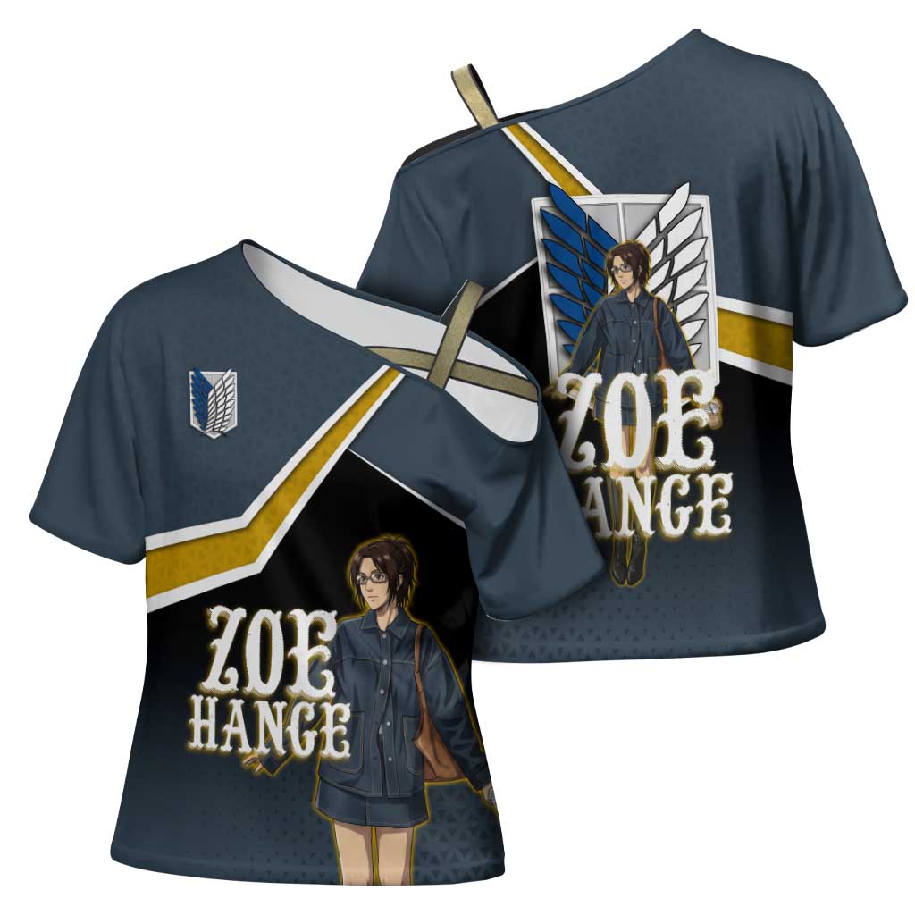 Zoe Hange Attack on Titan Cross Shoulder Shirt Anime Urban Chic Illustration