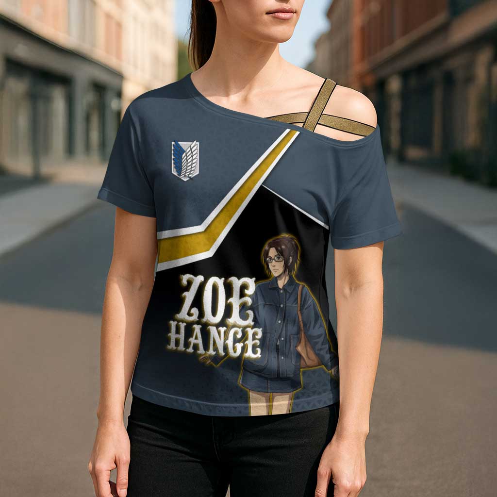 Zoe Hange Attack on Titan Cross Shoulder Shirt Anime Urban Chic Illustration