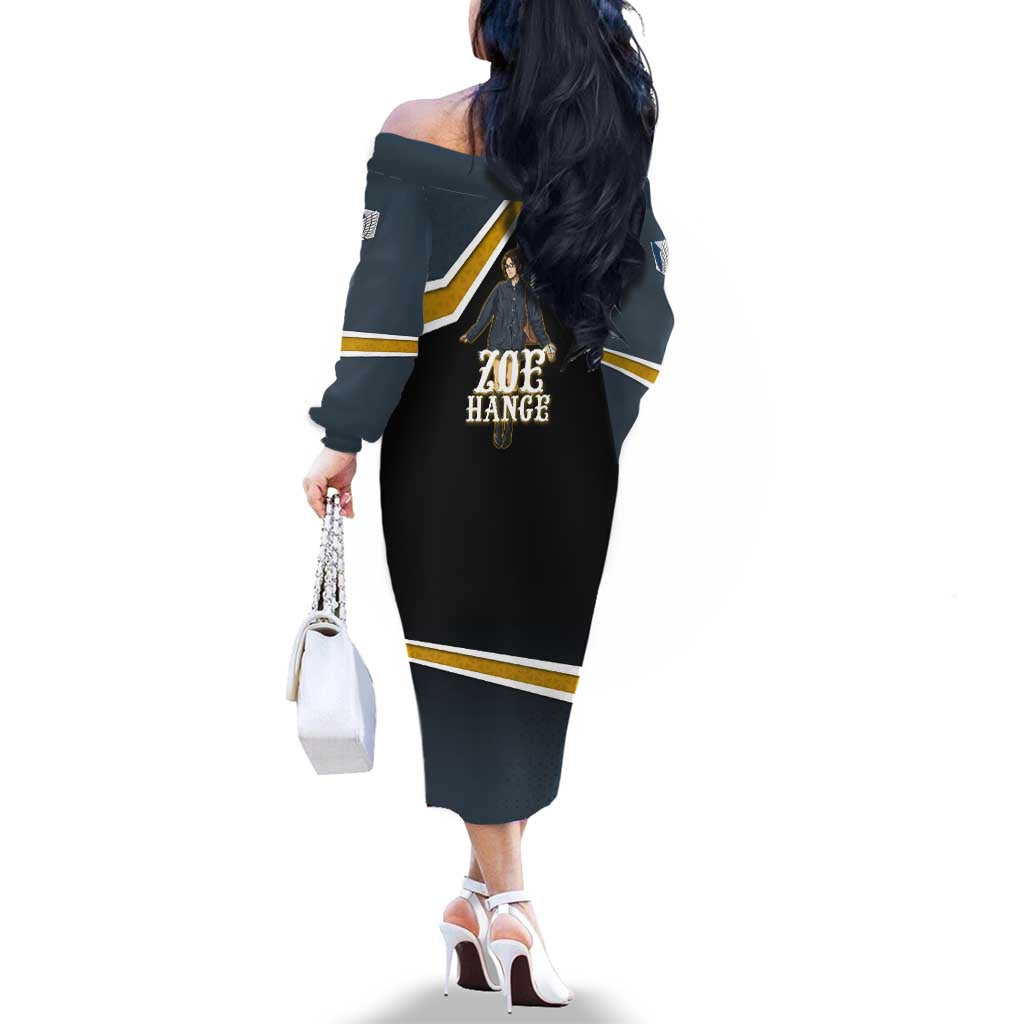 Zoe Hange Attack on Titan Family Matching Off The Shoulder Long Sleeve Dress and Hawaiian Shirt Anime Urban Chic Illustration