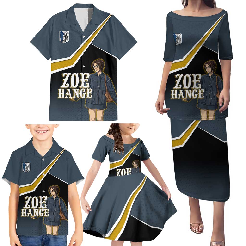 Zoe Hange Attack on Titan Family Matching Puletasi and Hawaiian Shirt Anime Urban Chic Illustration