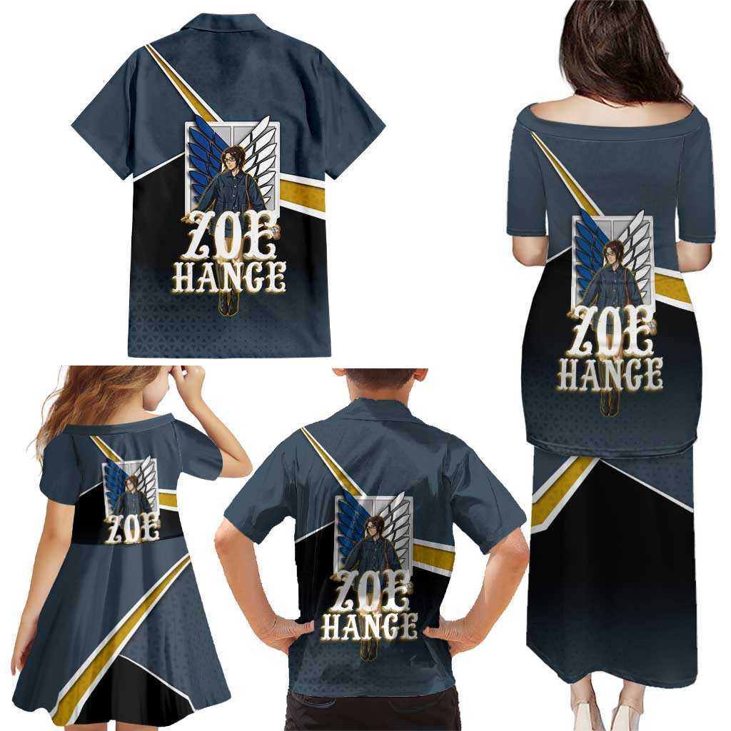 Zoe Hange Attack on Titan Family Matching Puletasi and Hawaiian Shirt Anime Urban Chic Illustration