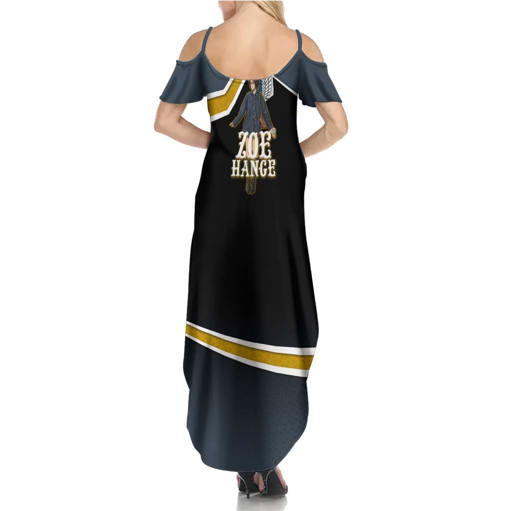 Zoe Hange Attack on Titan Family Matching Summer Maxi Dress and Hawaiian Shirt Anime Urban Chic Illustration
