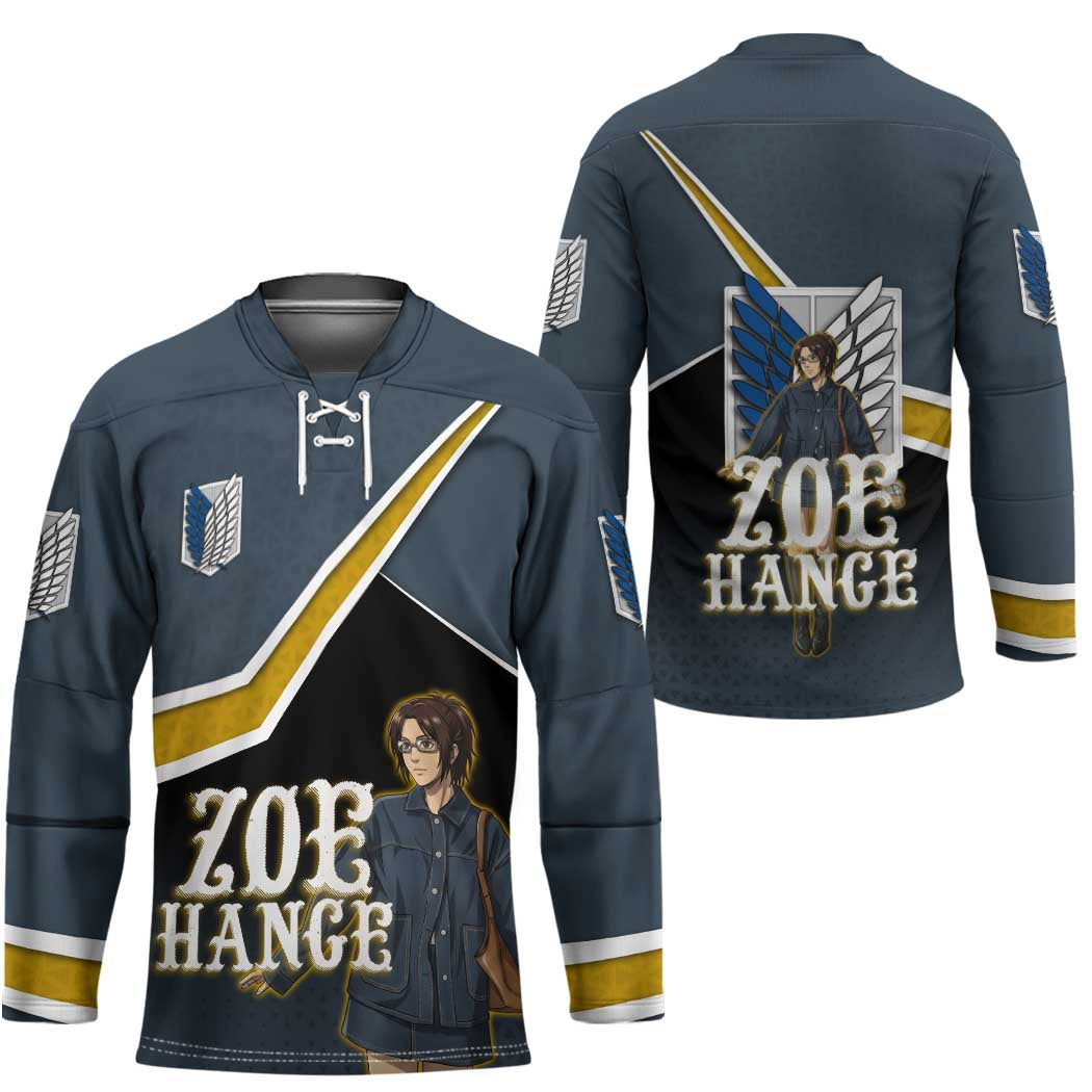 Zoe Hange Attack on Titan Hockey Jersey Anime Urban Chic Illustration