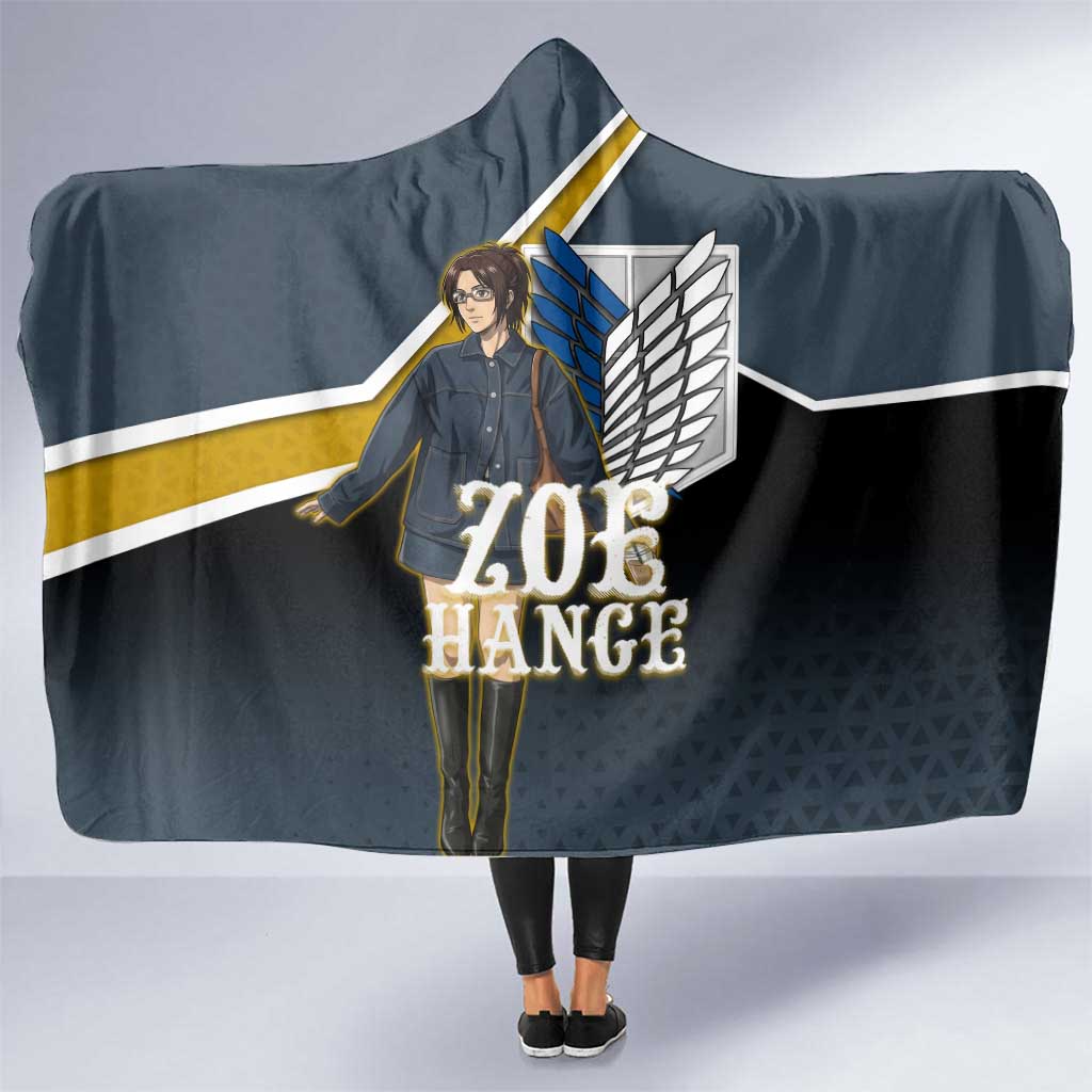 Zoe Hange Attack on Titan Hooded Blanket Anime Urban Chic Illustration