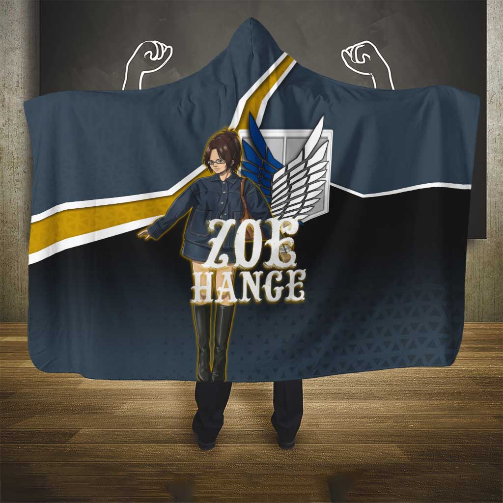 Zoe Hange Attack on Titan Hooded Blanket Anime Urban Chic Illustration