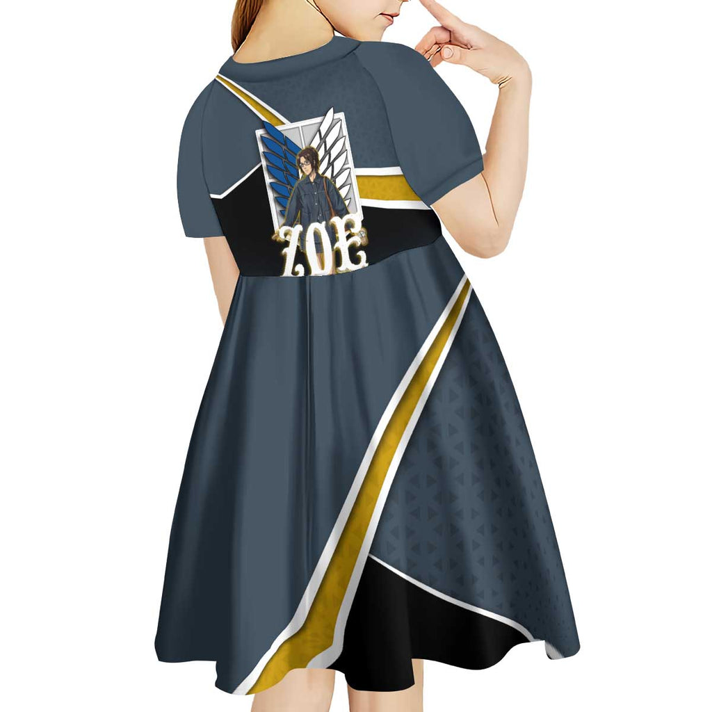 Zoe Hange Attack on Titan Kid Short Sleeve Dress Anime Urban Chic Illustration