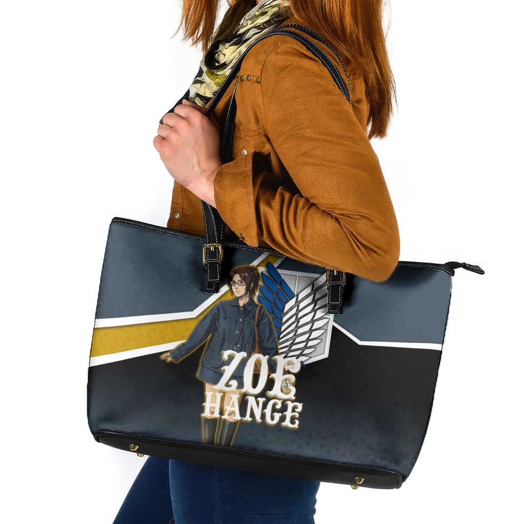 Zoe Hange Attack on Titan Leather Tote Bag Anime Urban Chic Illustration