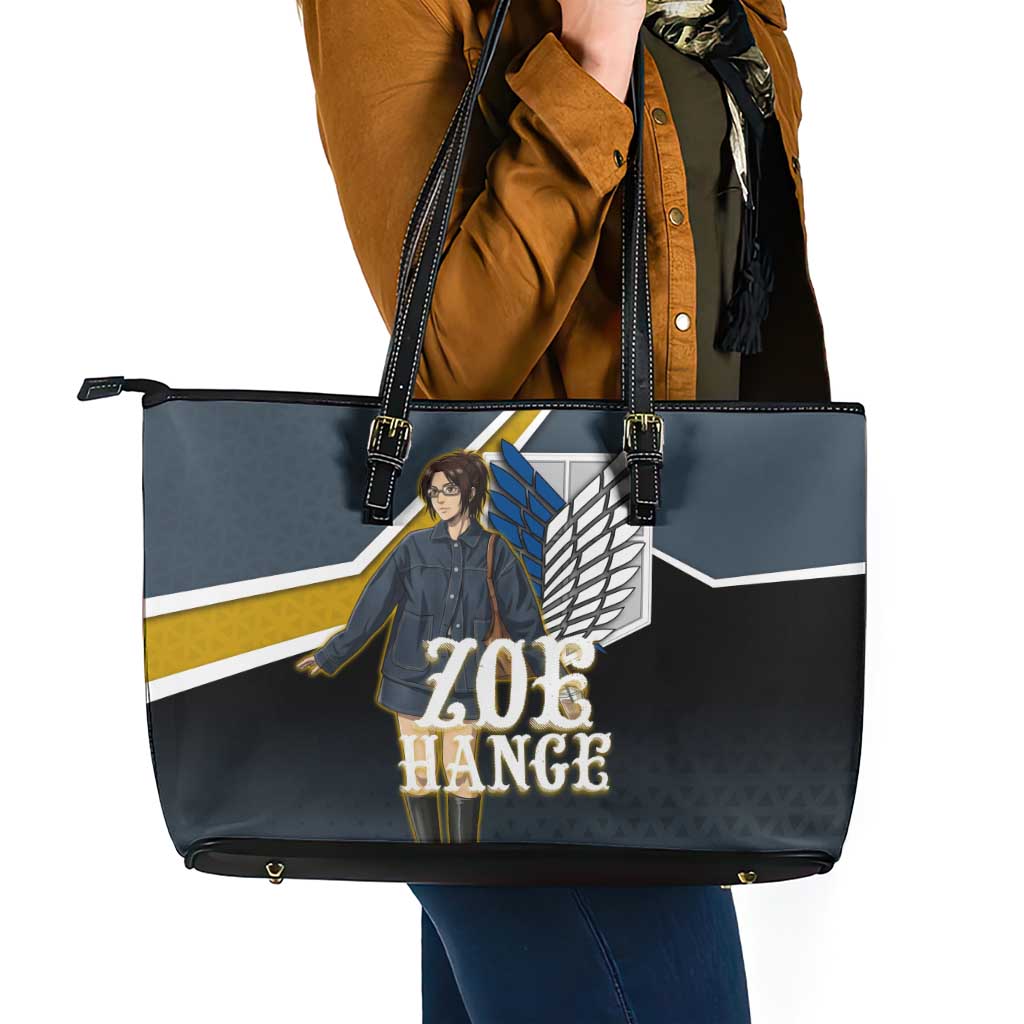 Zoe Hange Attack on Titan Leather Tote Bag Anime Urban Chic Illustration