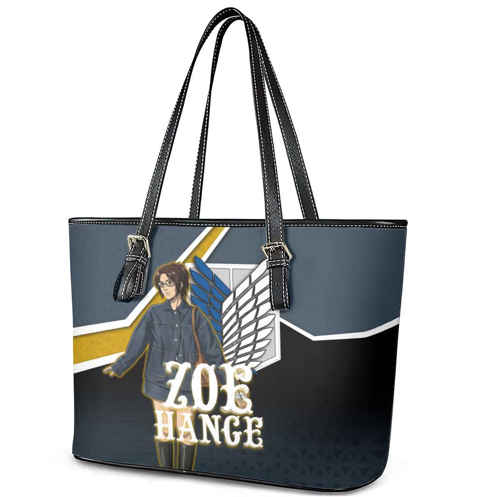Zoe Hange Attack on Titan Leather Tote Bag Anime Urban Chic Illustration