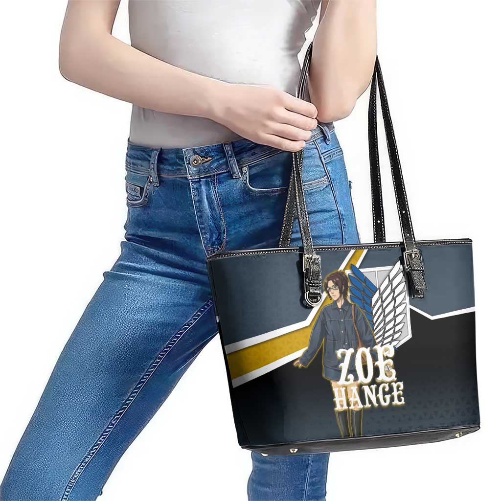 Zoe Hange Attack on Titan Leather Tote Bag Anime Urban Chic Illustration
