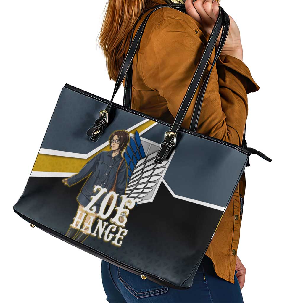Zoe Hange Attack on Titan Leather Tote Bag Anime Urban Chic Illustration