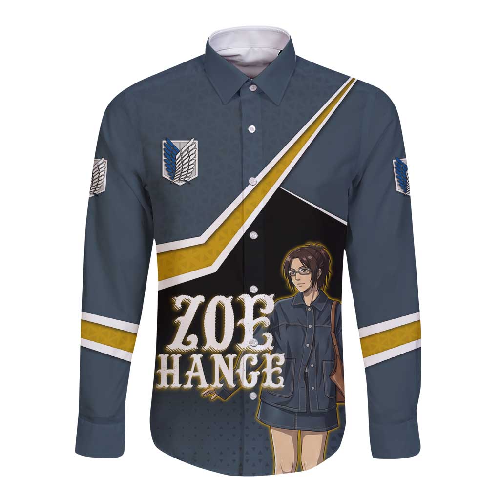 Zoe Hange Attack on Titan Long Sleeve Button Shirt Anime Urban Chic Illustration