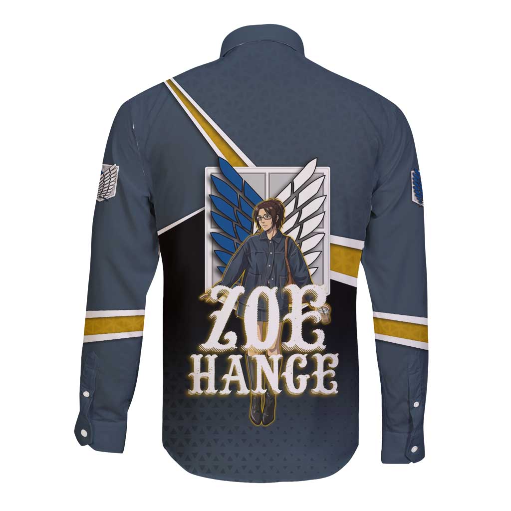 Zoe Hange Attack on Titan Long Sleeve Button Shirt Anime Urban Chic Illustration