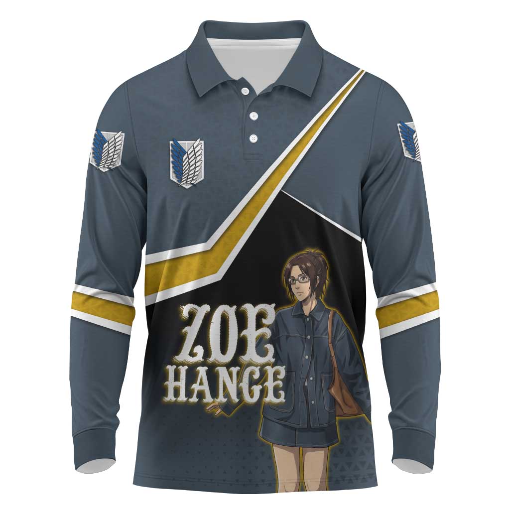 Zoe Hange Attack on Titan Long Sleeve Polo Shirt Anime Urban Chic Illustration