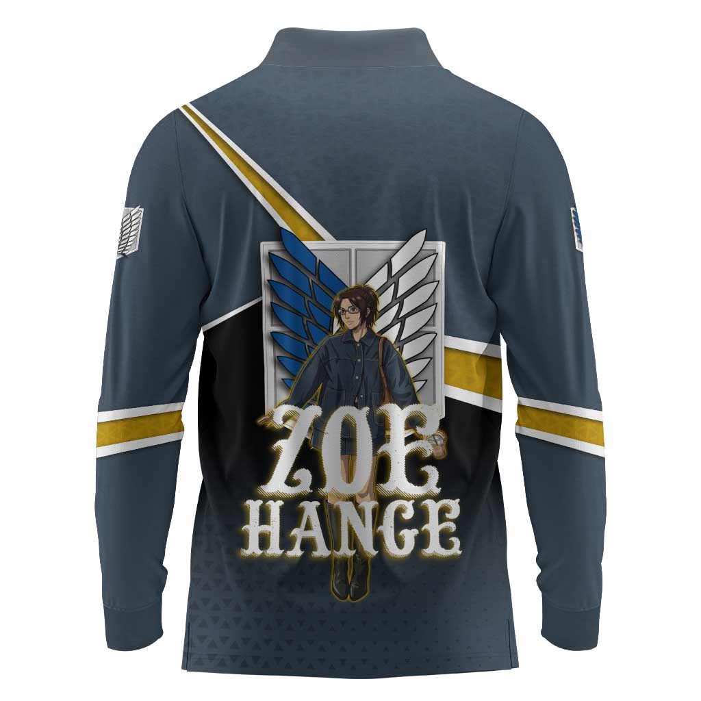 Zoe Hange Attack on Titan Long Sleeve Polo Shirt Anime Urban Chic Illustration