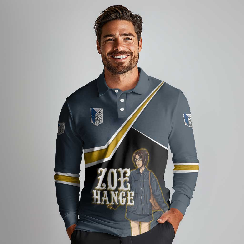 Zoe Hange Attack on Titan Long Sleeve Polo Shirt Anime Urban Chic Illustration