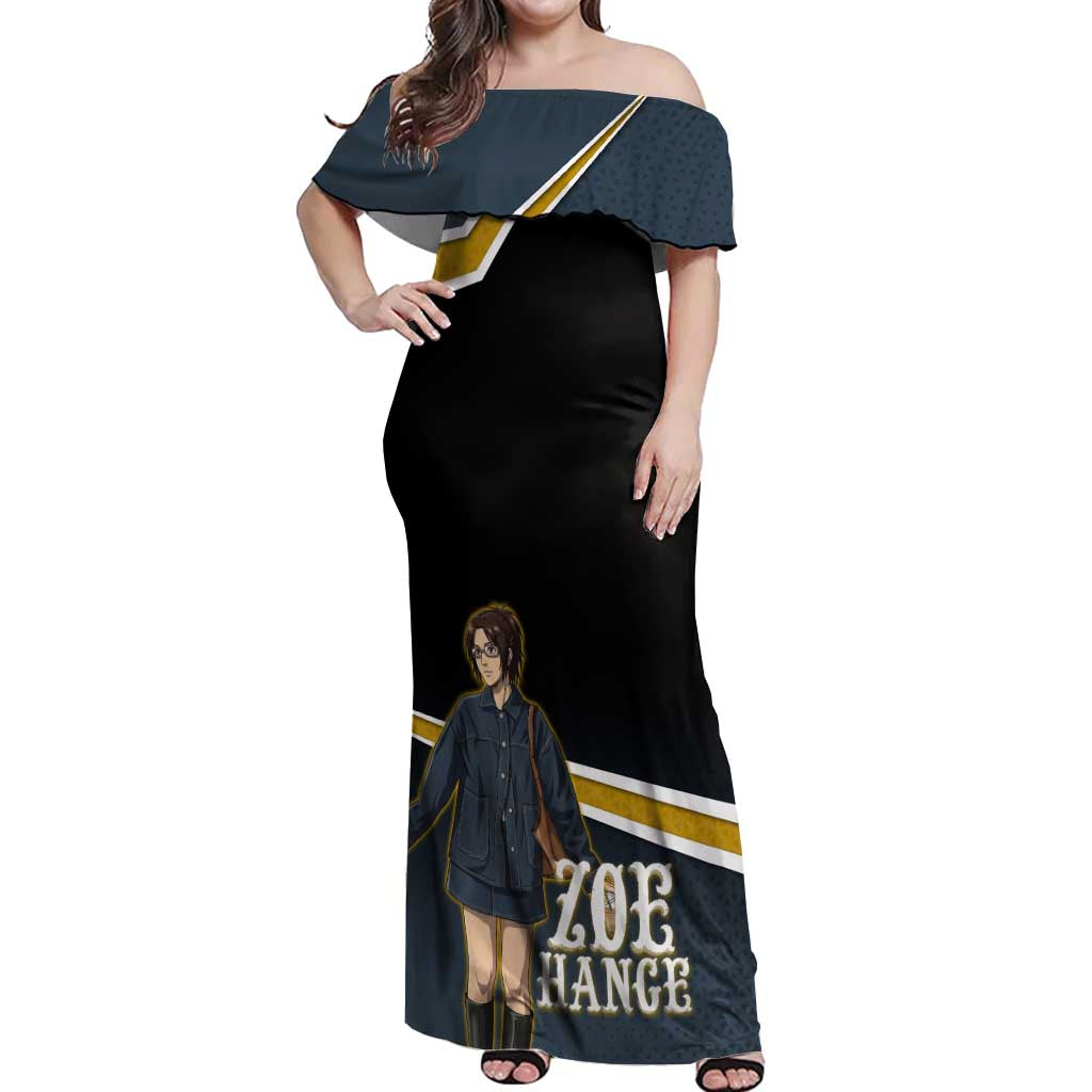 Zoe Hange Attack on Titan Off Shoulder Maxi Dress Anime Urban Chic Illustration