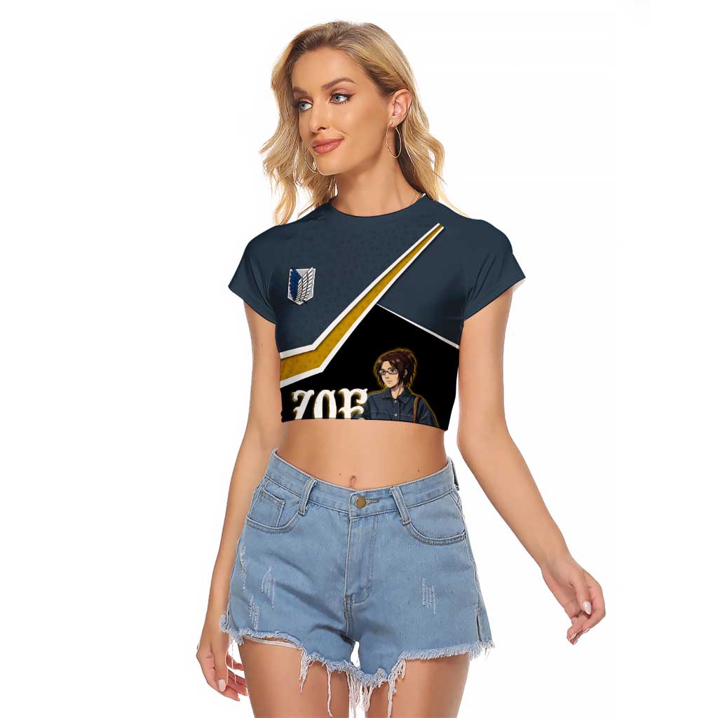 Zoe Hange Attack on Titan Raglan Cropped T Shirt Anime Urban Chic Illustration