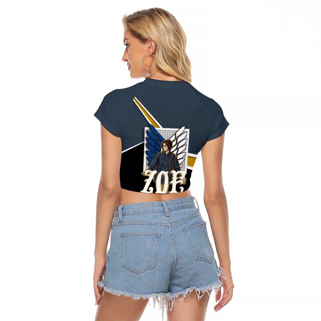 Zoe Hange Attack on Titan Raglan Cropped T Shirt Anime Urban Chic Illustration