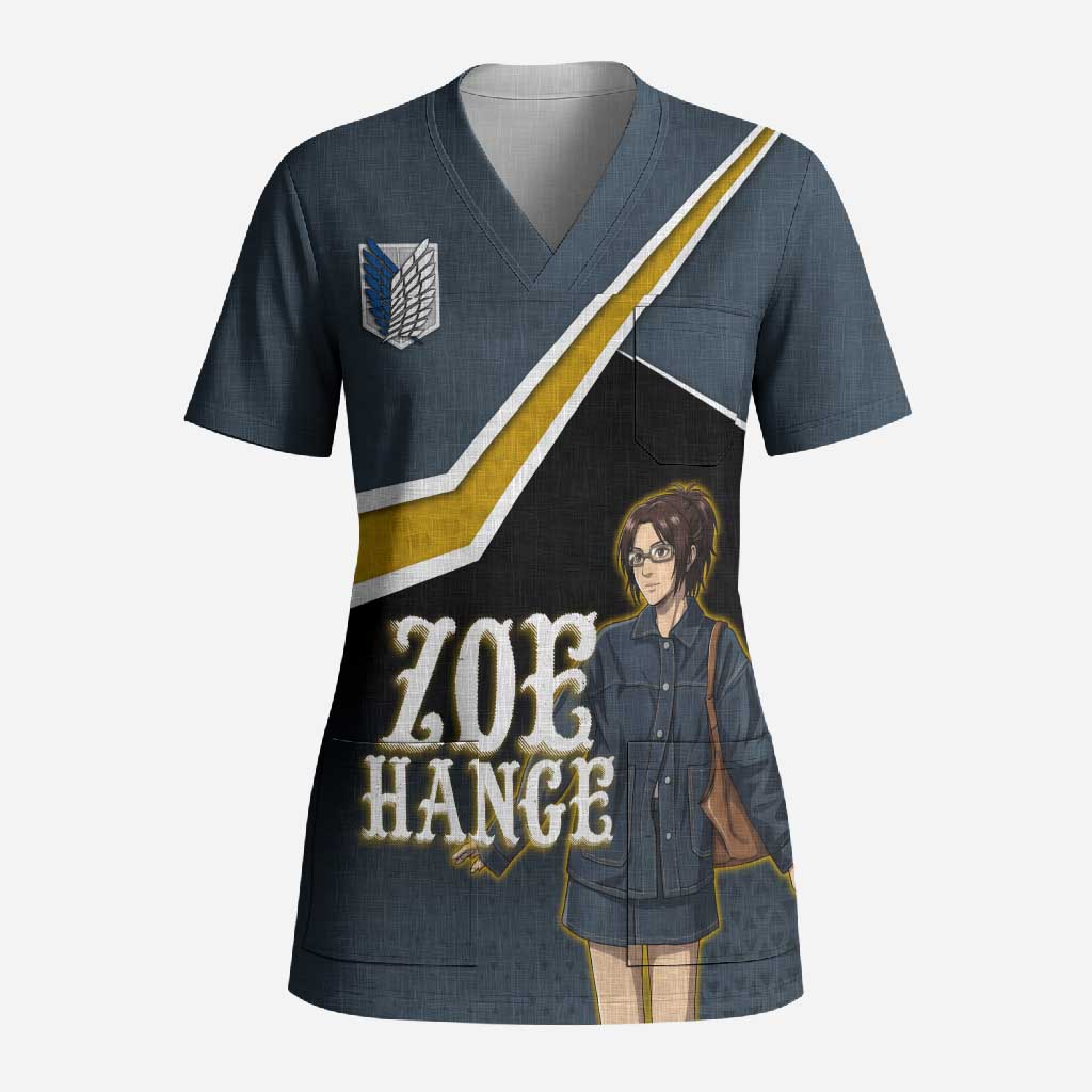 Zoe Hange Attack on Titan Scrub Top Anime Urban Chic Illustration