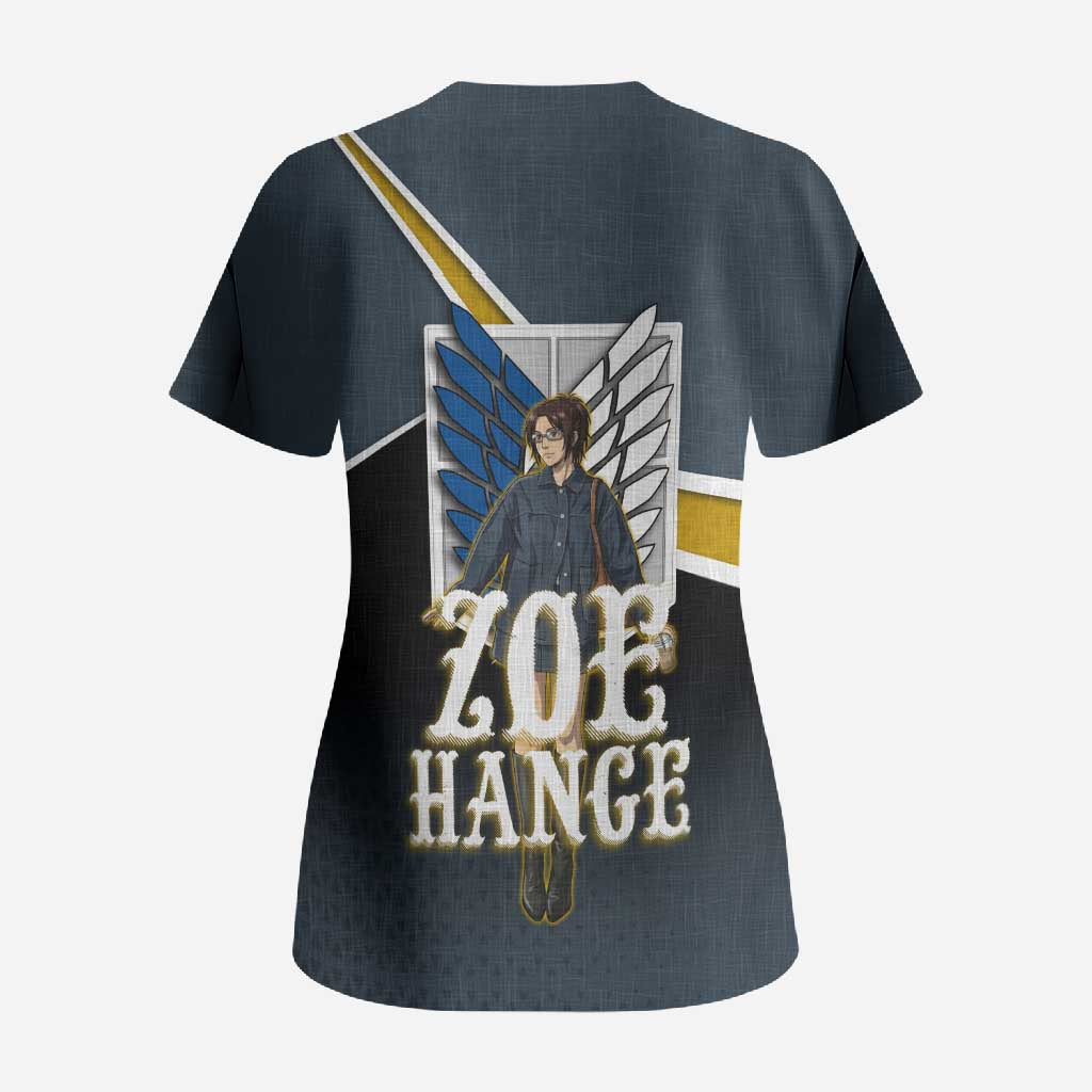 Zoe Hange Attack on Titan Scrub Top Anime Urban Chic Illustration
