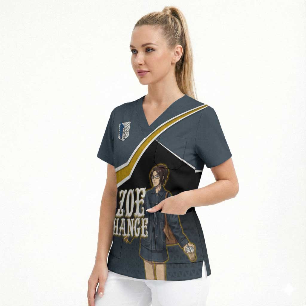 Zoe Hange Attack on Titan Scrub Top Anime Urban Chic Illustration