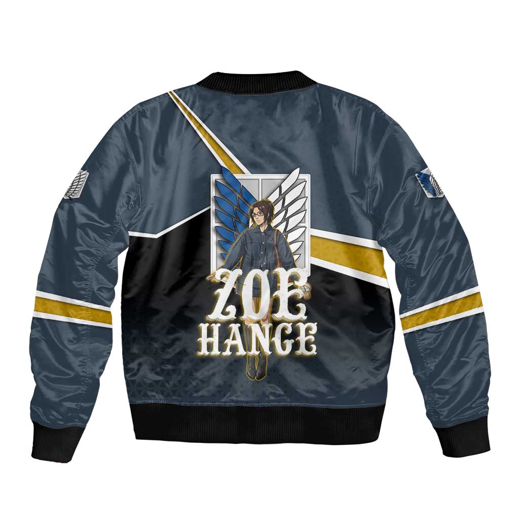 Zoe Hange Attack on Titan Sleeve Zip Bomber Jacket Anime Urban Chic Illustration