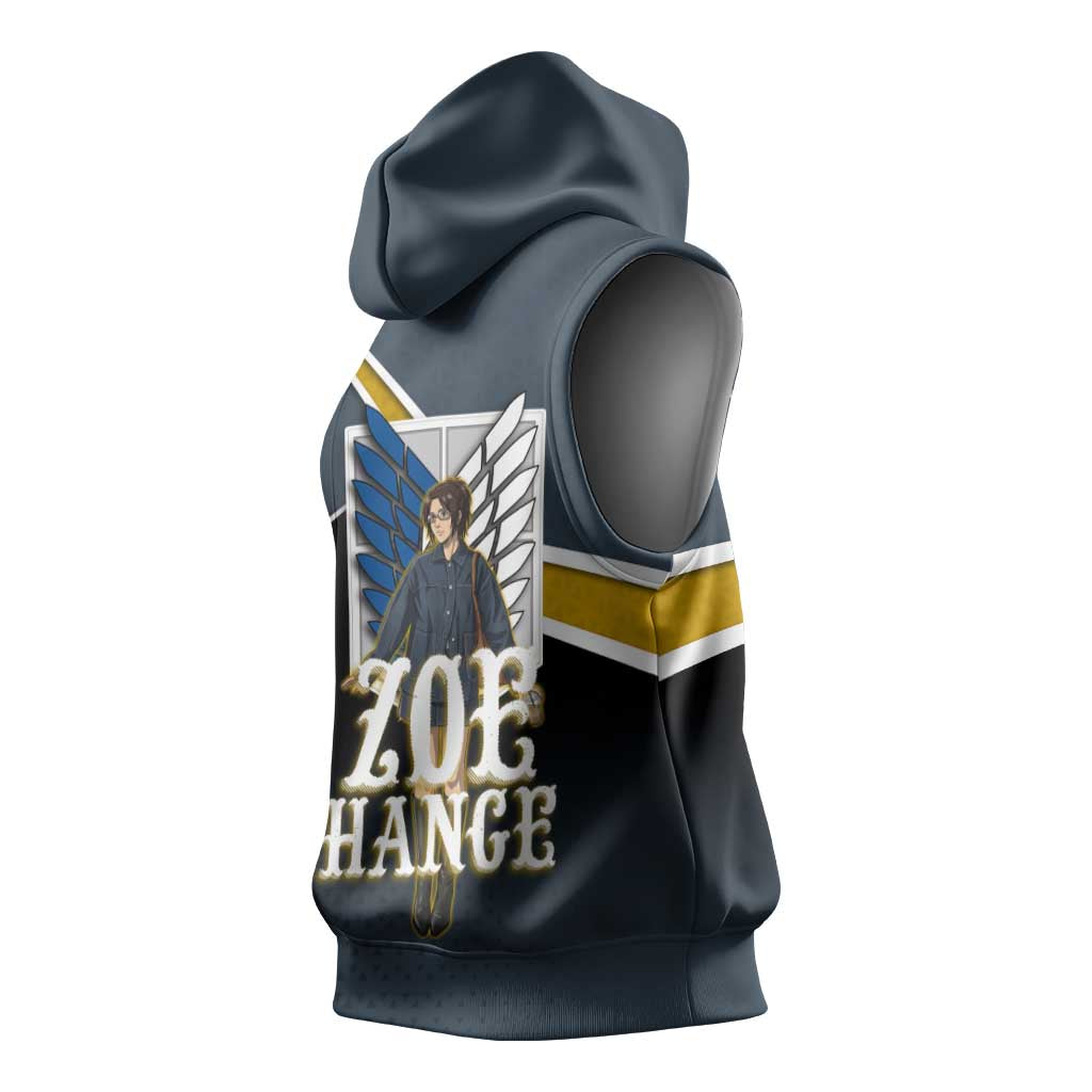 Zoe Hange Attack on Titan Sleeveless Hoodie Anime Urban Chic Illustration