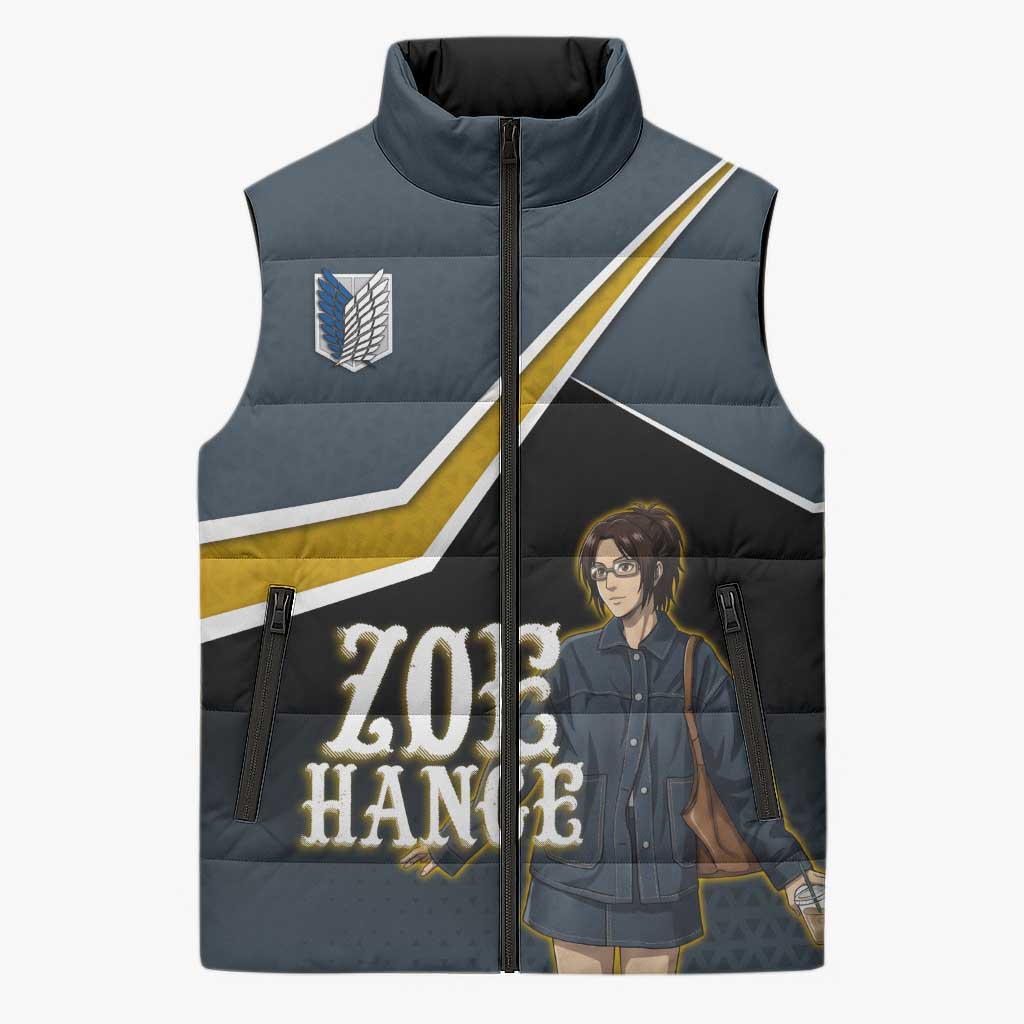 Zoe Hange Attack on Titan Sleeveless Puffer Jacket Anime Urban Chic Illustration