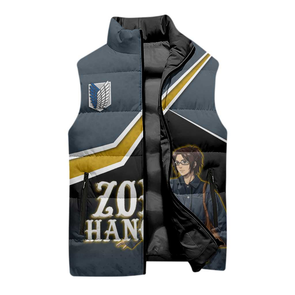 Zoe Hange Attack on Titan Sleeveless Puffer Jacket Anime Urban Chic Illustration