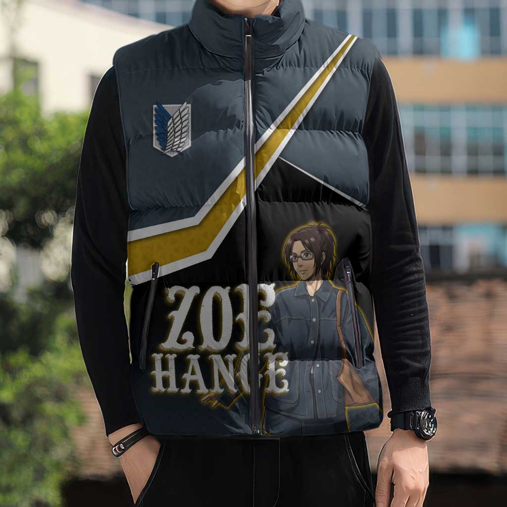 Zoe Hange Attack on Titan Sleeveless Puffer Jacket Anime Urban Chic Illustration