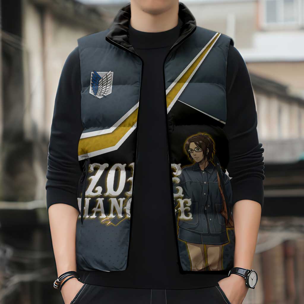 Zoe Hange Attack on Titan Sleeveless Puffer Jacket Anime Urban Chic Illustration