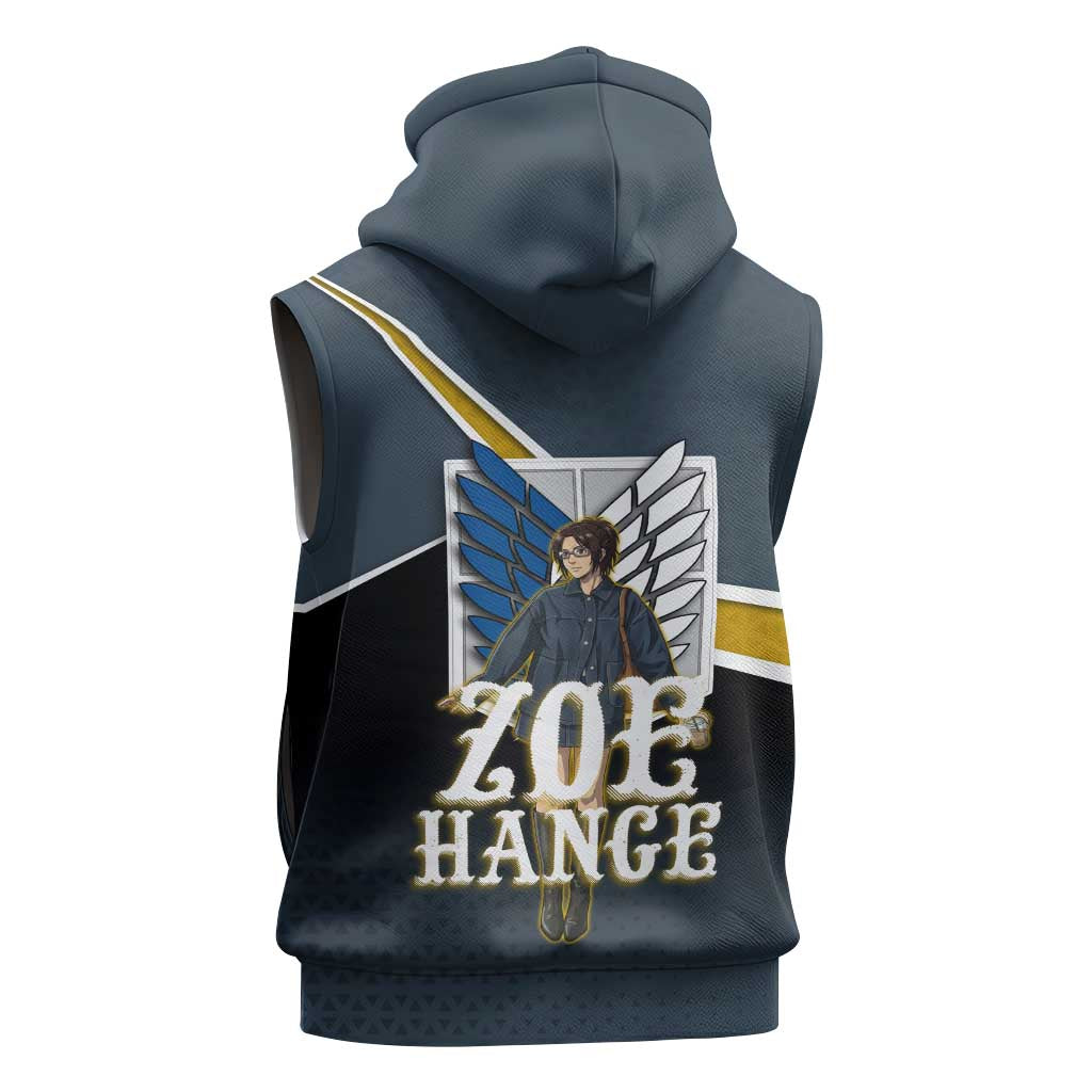 Zoe Hange Attack on Titan Sleeveless Zip Hoodie Anime Urban Chic Illustration