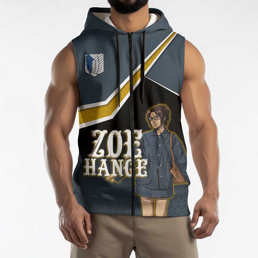 Zoe Hange Attack on Titan Sleeveless Zip Hoodie Anime Urban Chic Illustration