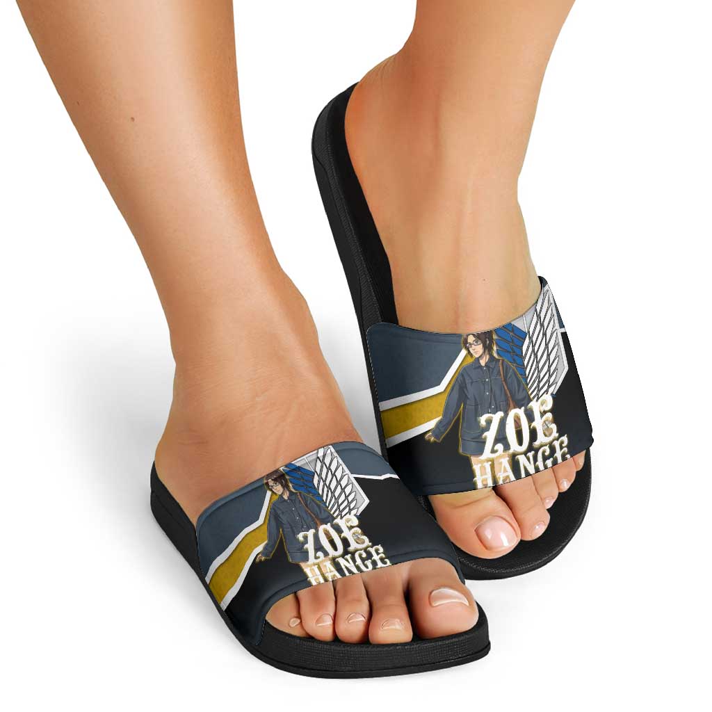 Zoe Hange Attack on Titan Slide Sandals Anime Urban Chic Illustration