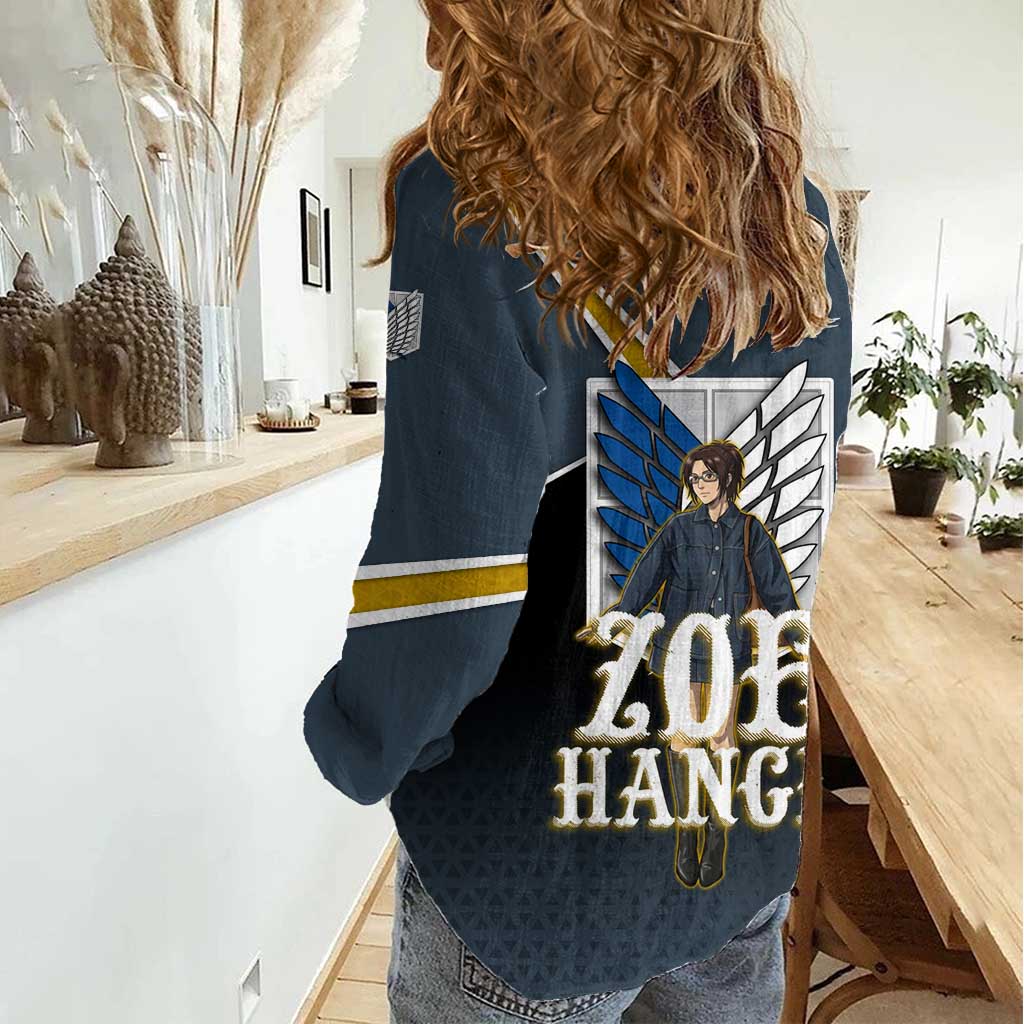 Zoe Hange Attack on Titan Women Casual Shirt Anime Urban Chic Illustration