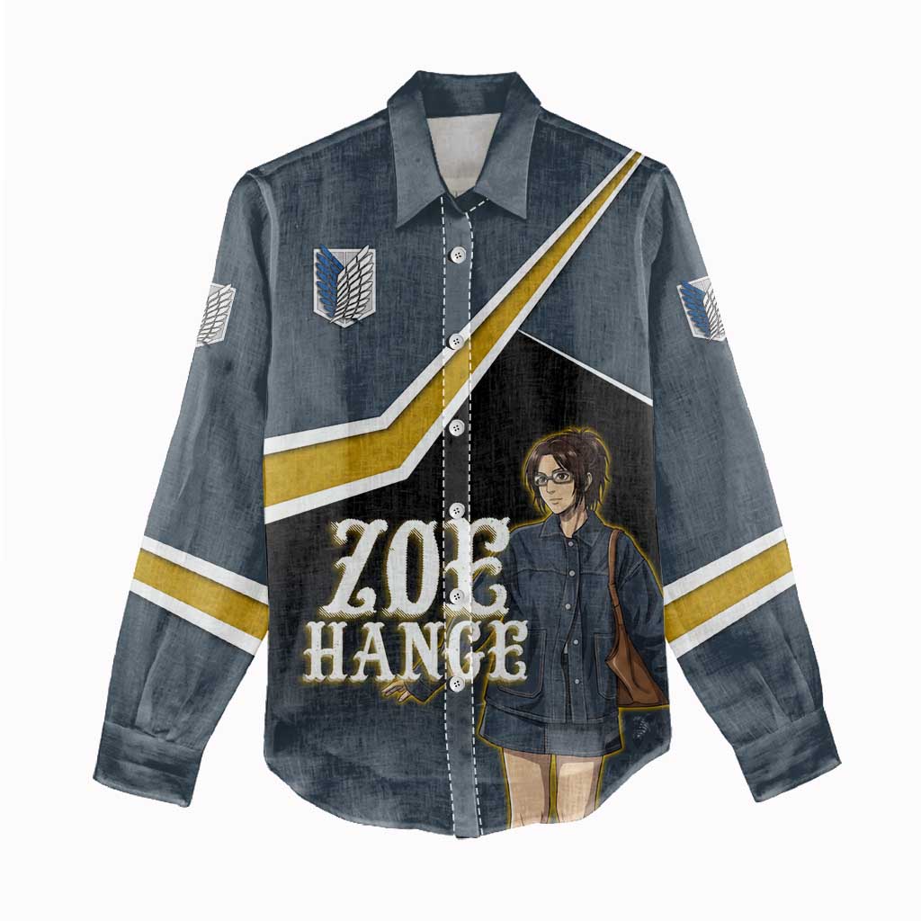 Zoe Hange Attack on Titan Women Casual Shirt Anime Urban Chic Illustration