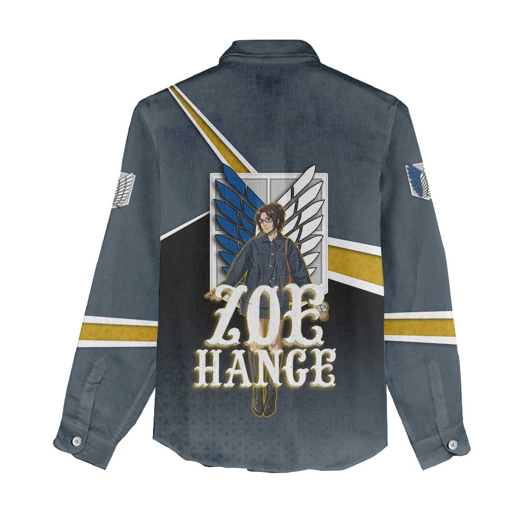 Zoe Hange Attack on Titan Women Casual Shirt Anime Urban Chic Illustration