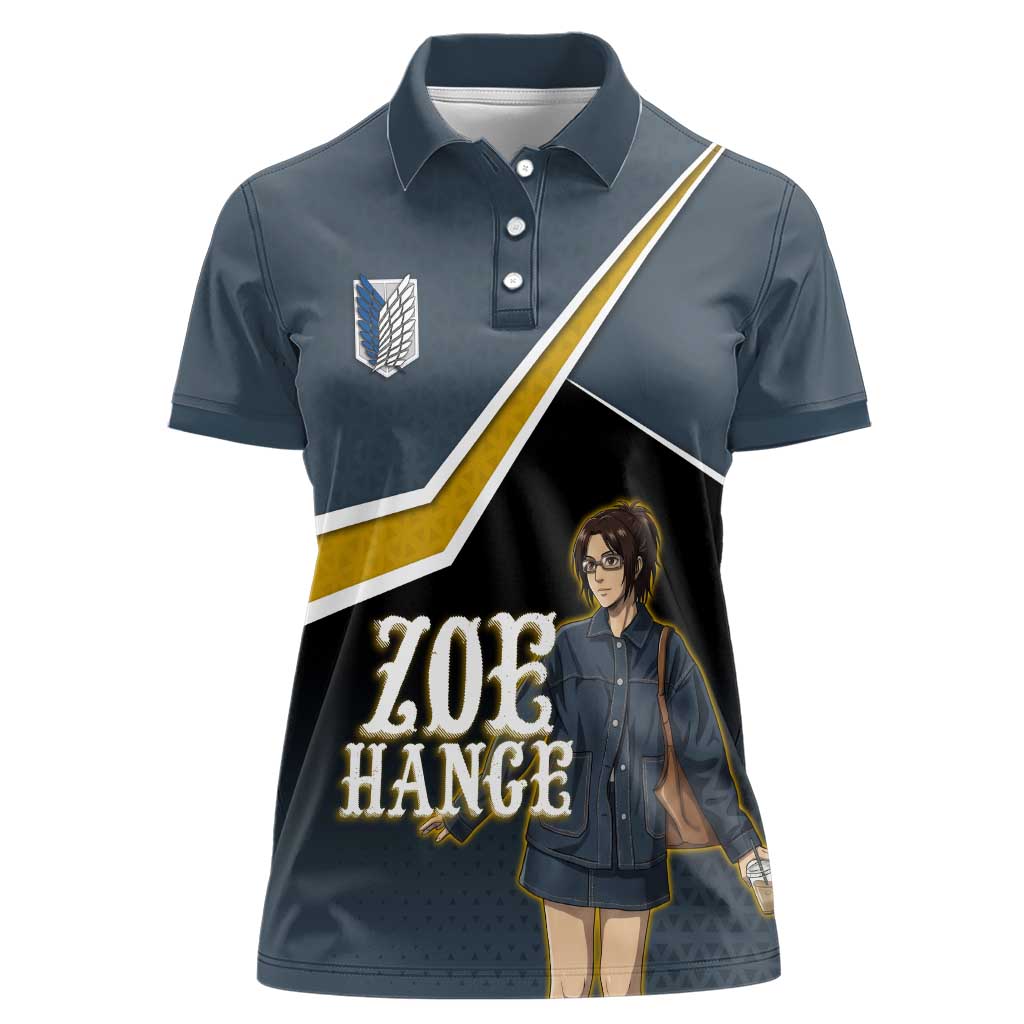 Zoe Hange Attack on Titan Women Polo Shirt Anime Urban Chic Illustration