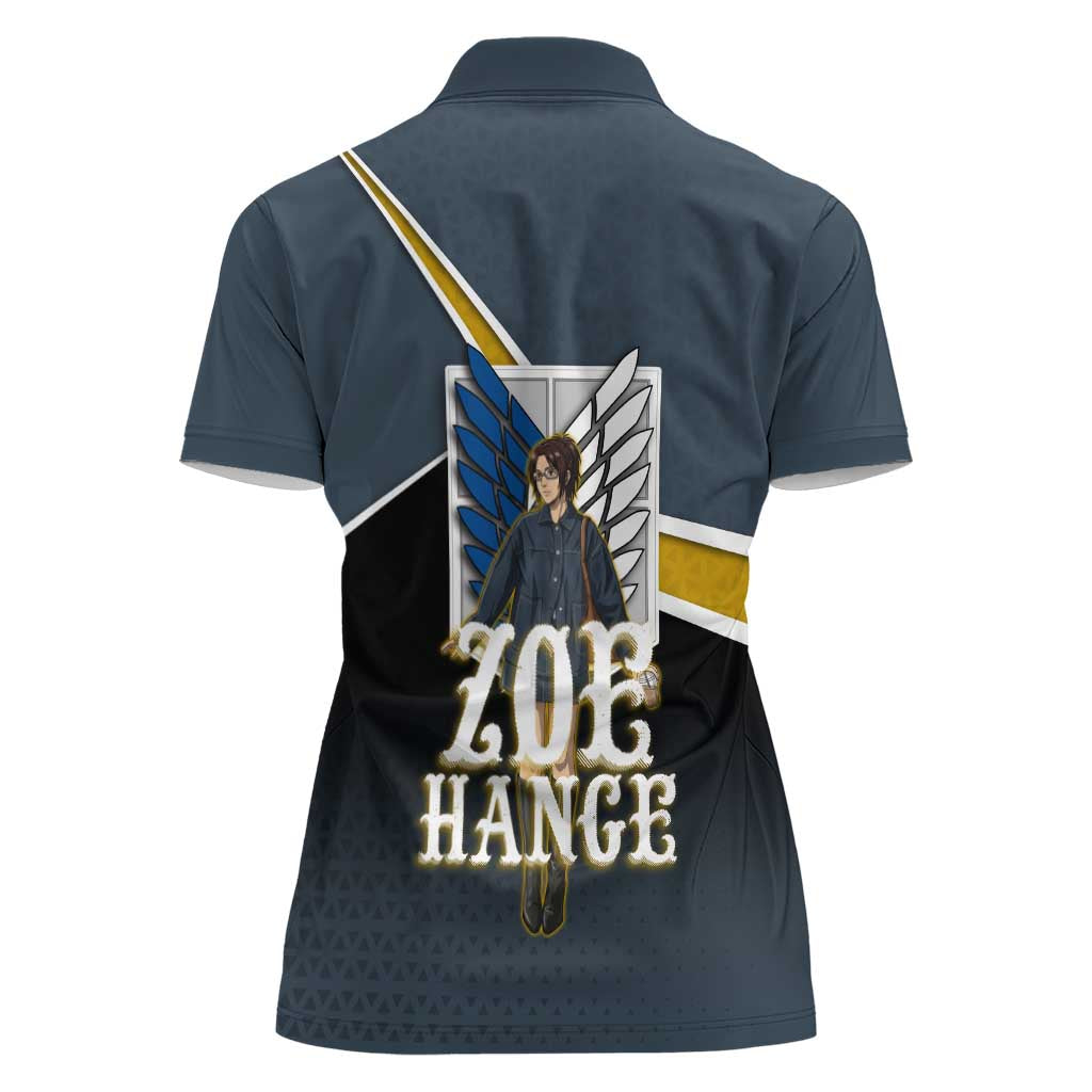 Zoe Hange Attack on Titan Women Polo Shirt Anime Urban Chic Illustration
