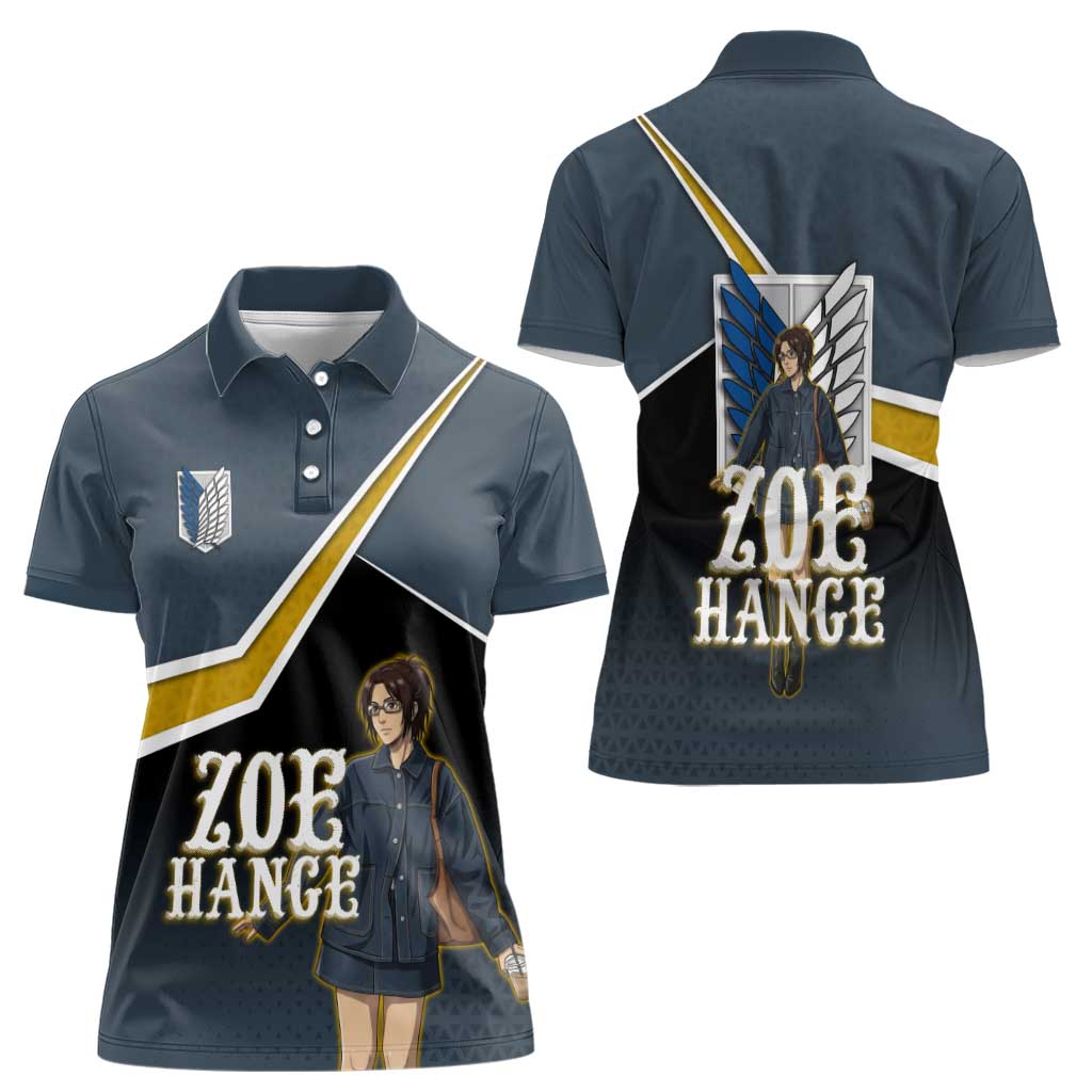 Zoe Hange Attack on Titan Women Polo Shirt Anime Urban Chic Illustration
